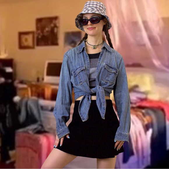 Vintage 90s grunge denim button up shirt - Picture 10 of 15